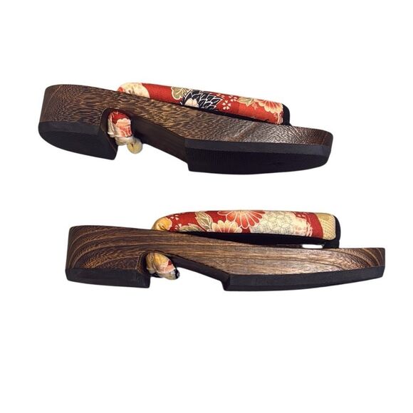 KIMONO HARVEST Japanese Women's Wooden Geta Sandals 9–10.5 US Traditional - Picture 2 of 8